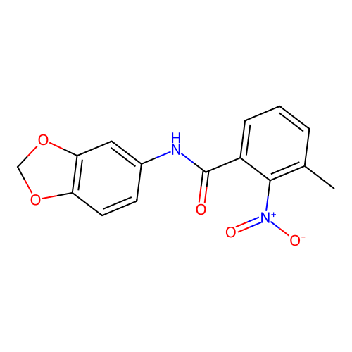N-(1,3-benzodioxol-5-yl)-3-methyl-2-nitrobenzamide structure