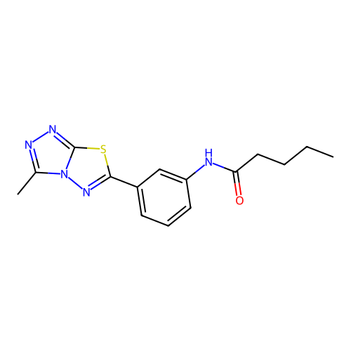 N-[3-(3-methyl[1,2,4]triazolo[3,4-b][1,3,4]thiadiazol-6-yl)phenyl]pentanamide structure