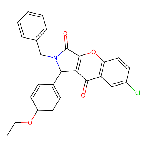 2-Benzyl-7-chloro-1-(4-ethoxyphenyl)-1,2-dihydrochromeno[2,3-c]pyrrole-3,9-dione structure