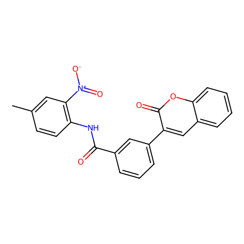 N-(4-methyl-2-nitrophenyl)-3-(2-oxochromen-3-yl)benzamide structure
