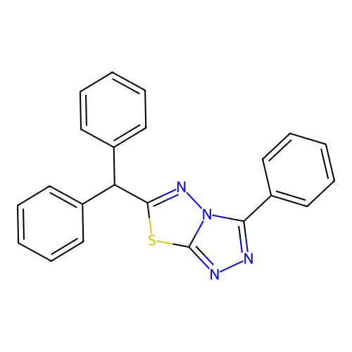 6-Benzhydryl-3-phenyl-[1,2,4]triazolo[3,4-b][1,3,4]thiadiazole structure