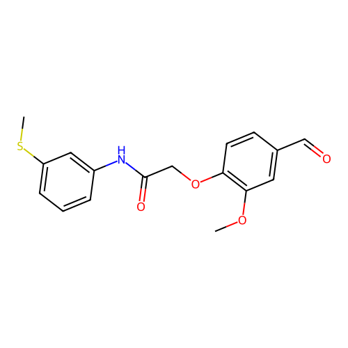 2-(4-formyl-2-methoxyphenoxy)-N-(3-methylsulfanylphenyl)acetamide structure