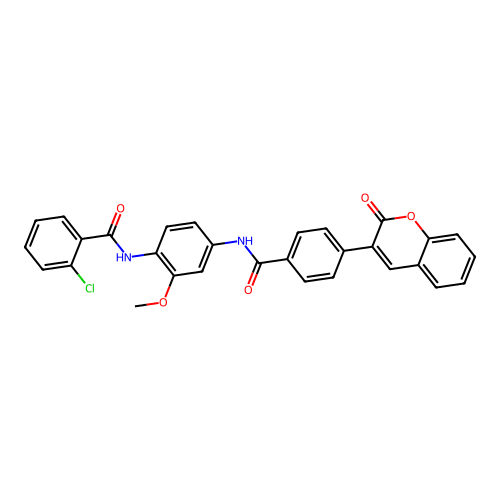 2-chloro-N-[2-methoxy-4-[[4-(2-oxochromen-3-yl)benzoyl]amino]phenyl]benzamide structure