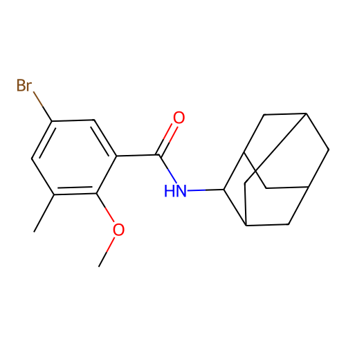 N-(2-adamantyl)-5-bromo-2-methoxy-3-methylbenzamide structure