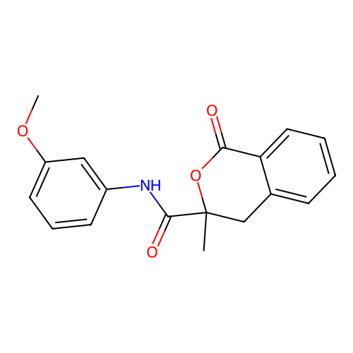 N-(3-methoxyphenyl)-3-methyl-1-oxo-3,4-dihydro-1H-isochromene-3-carboxamide structure