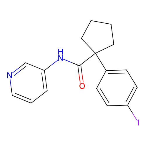 1-(4-iodophenyl)-N-(pyridin-3-yl)cyclopentanecarboxamide structure