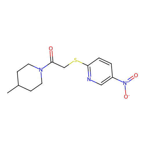 1-(4-Methylpiperidin-1-yl)-2-(5-nitropyridin-2-yl)sulfanylethanone structure