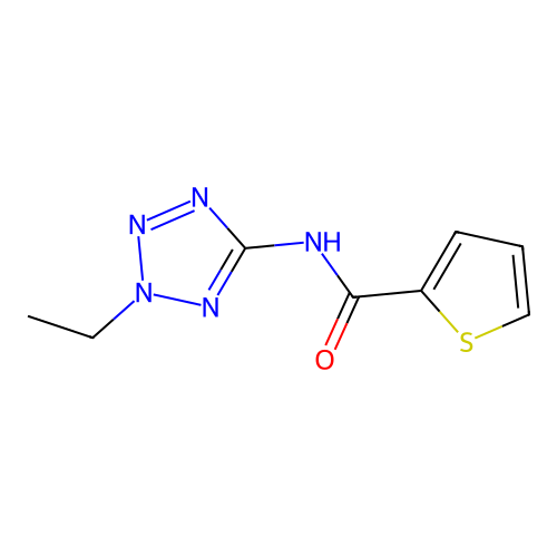 N-(2-ethyltetrazol-5-yl)thiophene-2-carboxamide structure