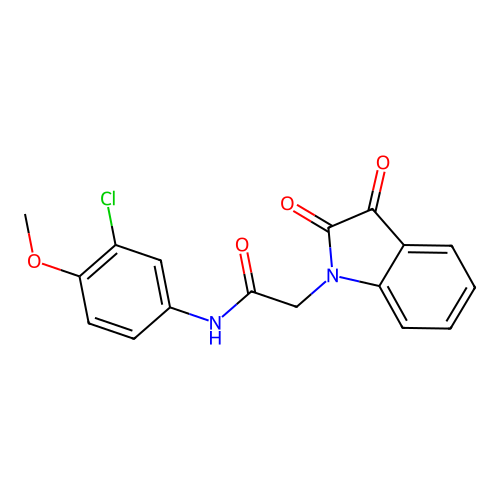 N-(3-chloro-4-methoxyphenyl)-2-(2,3-dioxoindol-1-yl)acetamide structure