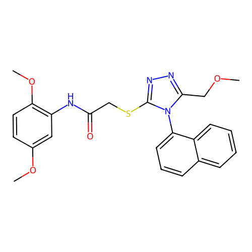 N-(2,5-dimethoxyphenyl)-2-[[5-(methoxymethyl)-4-naphthalen-1-yl-1,2,4-triazol-3-yl]sulfanyl]acetamide structure