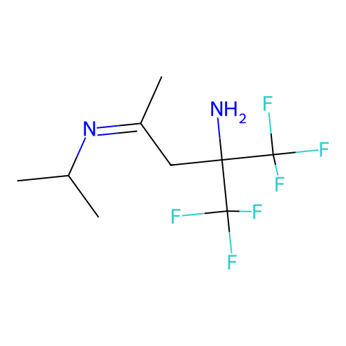 4-Amino-2-isopropylimino-5,5,5-trifluoro-4-(trifluoromethyl)pentane structure