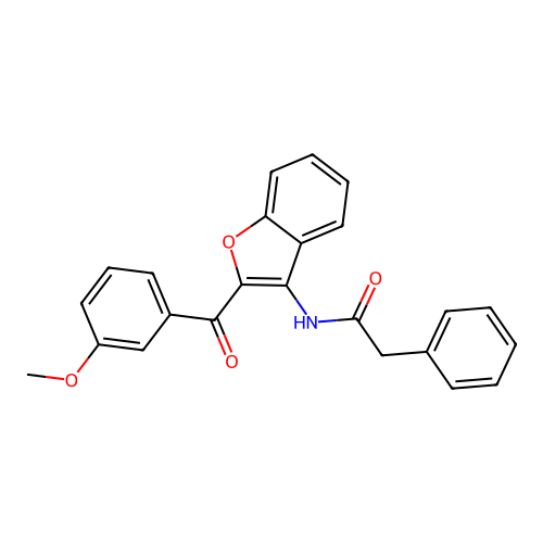 N-[2-(3-methoxybenzoyl)-1-benzofuran-3-yl]-2-phenylacetamide structure
