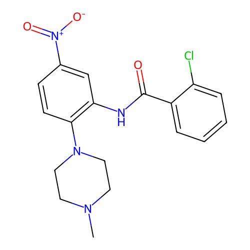 2-chloro-N-(2-(4-methylpiperazin-1-yl)-5-nitrophenyl)benzamide structure