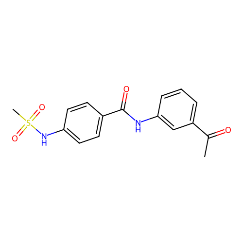 N-(3-acetylphenyl)-4-[(methylsulfonyl)amino]benzamide structure
