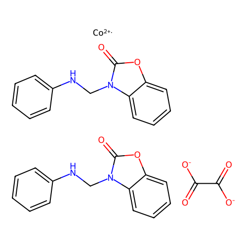 Cobalt, (ethanedioato(2-)-O,O')bis(3-((phenylamino)methyl)-2(3H)-benzoxazolone-N(sup N(sup 3),O(sup 2))- structure