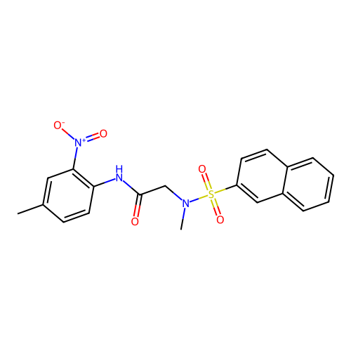 2-[methyl(naphthalen-2-ylsulfonyl)amino]-N-(4-methyl-2-nitrophenyl)acetamide structure