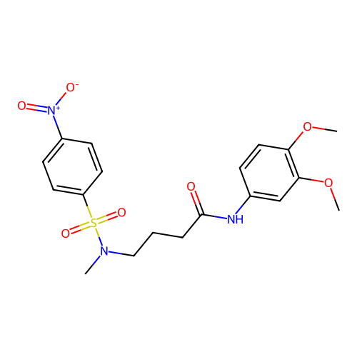 N-(3,4-dimethoxyphenyl)-4-[methyl-(4-nitrophenyl)sulfonylamino]butanamide structure