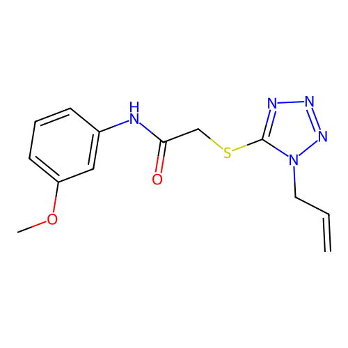 2-[(1-allyl-1H-tetrazol-5-yl)thio]-N-(3-methoxyphenyl)acetamide structure