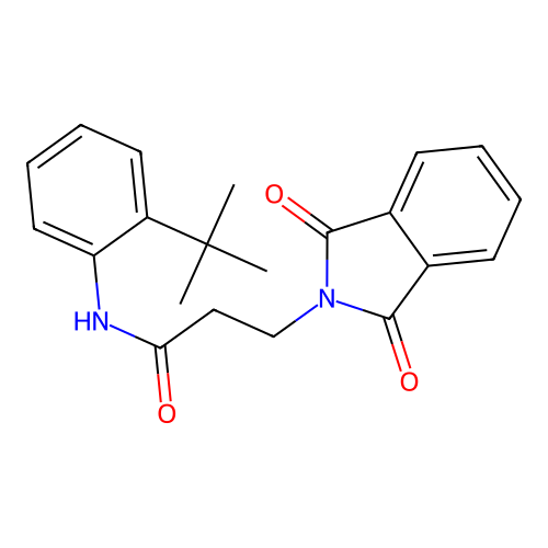 N-(2-tert-butylphenyl)-3-(1,3-dioxoisoindol-2-yl)propanamide structure