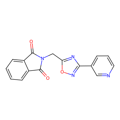2-[(3-Pyridin-3-yl-1,2,4-oxadiazol-5-yl)methyl]isoindole-1,3-dione structure