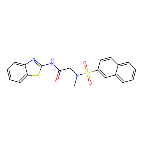 N-(1,3-benzothiazol-2-yl)-2-[methyl(naphthalen-2-ylsulfonyl)amino]acetamide structure