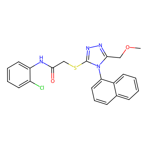 N-(2-chlorophenyl)-2-[[5-(methoxymethyl)-4-naphthalen-1-yl-1,2,4-triazol-3-yl]sulfanyl]acetamide structure