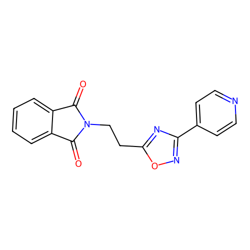 2-(2-(3-(Pyridin-4-yl)-1,2,4-oxadiazol-5-yl)ethyl)isoindoline-1,3-dione structure