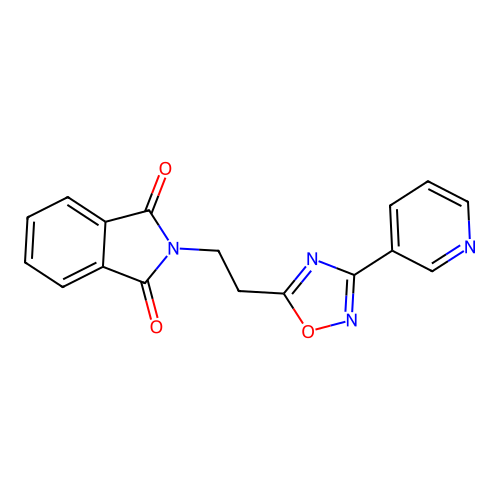 2-{2-[3-(3-pyridinyl)-1,2,4-oxadiazol-5-yl]ethyl}-1H-isoindole-1,3(2H)-dione structure
