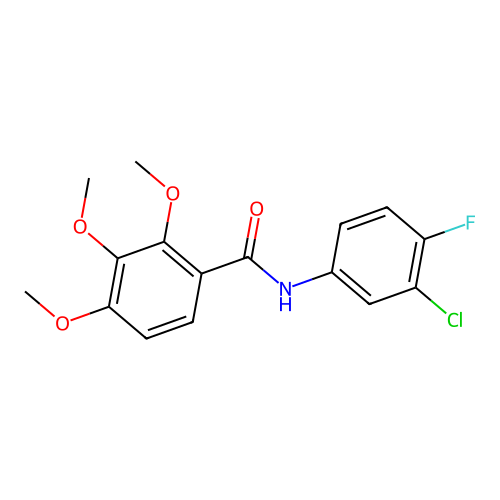 N-(3-chloro-4-fluorophenyl)-2,3,4-trimethoxybenzamide structure