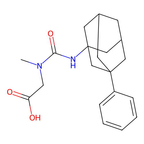 2-[methyl-[(3-phenyl-1-adamantyl)carbamoyl]amino]acetic Acid structure