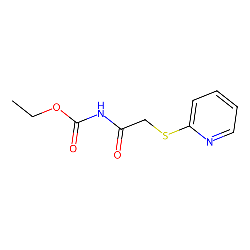 Ethyl [(2-pyridinylthio)acetyl]carbamate structure