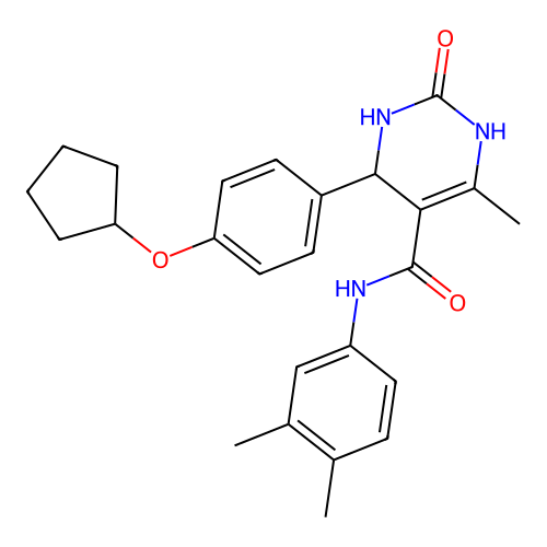4-(4-cyclopentyloxyphenyl)-N-(3,4-dimethylphenyl)-6-methyl-2-oxo-3,4-dihydro-1H-pyrimidine-5-carboxamide structure
