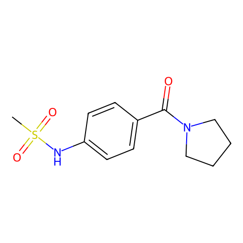 N-[4-(pyrrolidine-1-carbonyl)phenyl]methanesulfonamide structure