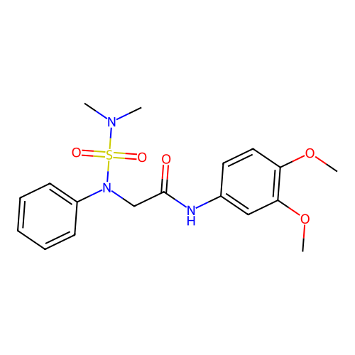 N-(3,4-dimethoxyphenyl)-2-[N-(dimethylsulfamoyl)anilino]acetamide structure