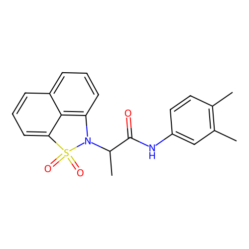 N-(3,4-dimethylphenyl)-2-(1,1-dioxido-2H-naphtho[1,8-cd]isothiazol-2-yl)propanamide structure