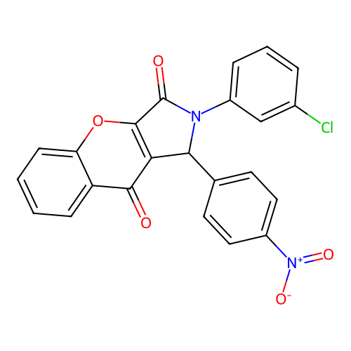 2-(3-chlorophenyl)-1-(4-nitrophenyl)-1H-chromeno[2,3-c]pyrrole-3,9-dione structure