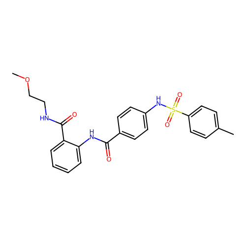 N-(2-methoxyethyl)-2-[[4-[(4-methylphenyl)sulfonylamino]benzoyl]amino]benzamide structure