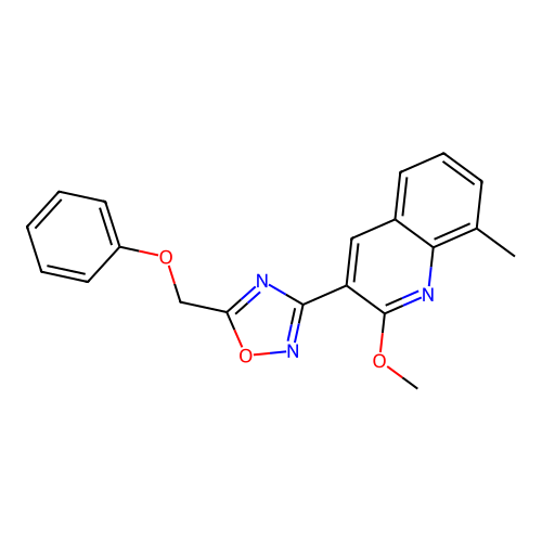 3-(2-Methoxy-8-methylquinolin-3-yl)-5-(phenoxymethyl)-1,2,4-oxadiazole structure