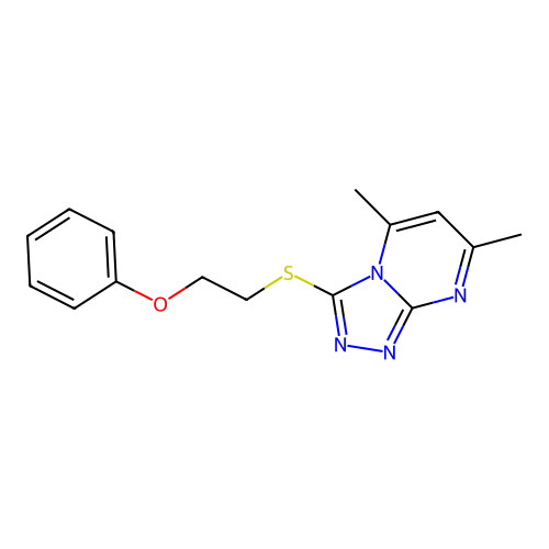 5,7-Dimethyl-3-[(2-phenoxyethyl)sulfanyl][1,2,4]triazolo[4,3-a]pyrimidine structure