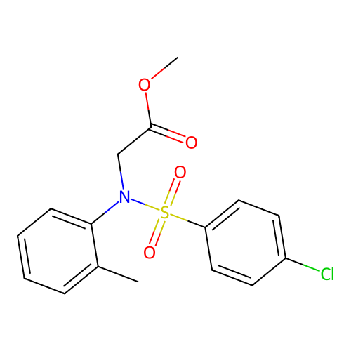 methyl N-[(4-chlorophenyl)sulfonyl]-N-(2-methylphenyl)glycinate structure