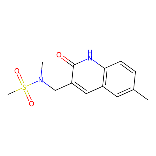 N-methyl-N-[(6-methyl-2-oxo-1H-quinolin-3-yl)methyl]methanesulfonamide structure