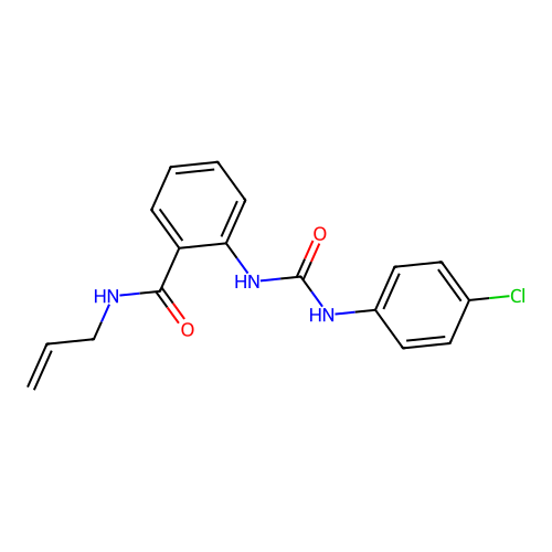 2-[(4-chlorophenyl)carbamoylamino]-N-prop-2-enylbenzamide structure