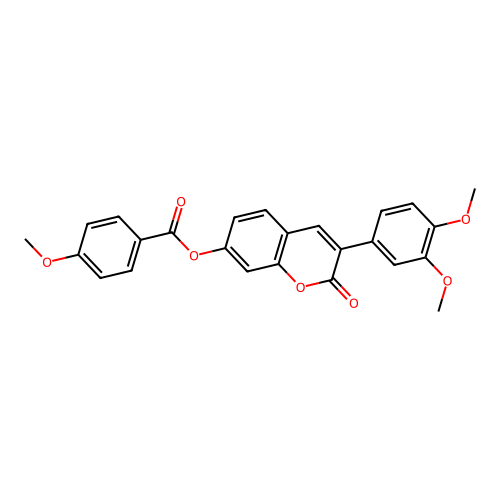 3-(3,4-dimethoxyphenyl)-2-oxo-2H-chromen-7-yl 4-methoxybenzoate structure