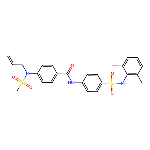 N-[4-[(2,6-dimethylphenyl)sulfamoyl]phenyl]-4-[methylsulfonyl(prop-2-enyl)amino]benzamide structure