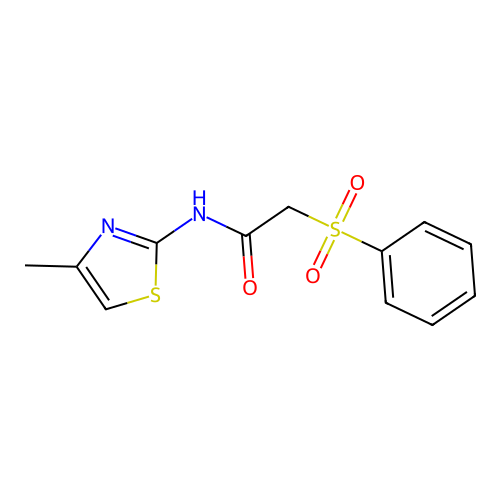 N-(4-methyl-1,3-thiazol-2-yl)-2-(phenylsulfonyl)acetamide structure