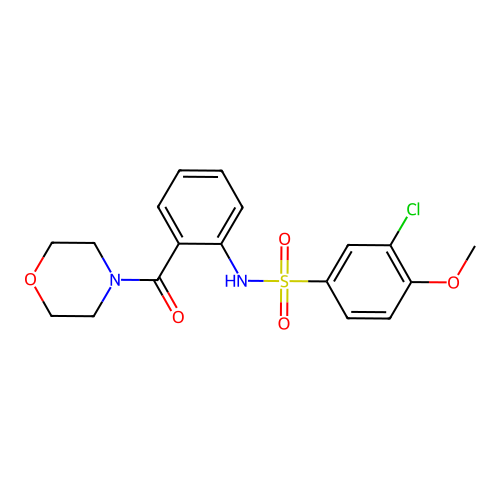 3-chloro-4-methoxy-N-[2-(morpholine-4-carbonyl)phenyl]benzenesulfonamide structure