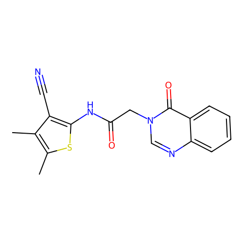 N-(3-cyano-4,5-dimethylthiophen-2-yl)-2-(4-oxoquinazolin-3(4H)-yl)acetamide structure