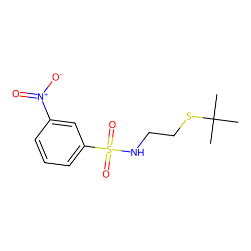 N-(2-tert-butylsulfanylethyl)-3-nitrobenzenesulfonamide structure