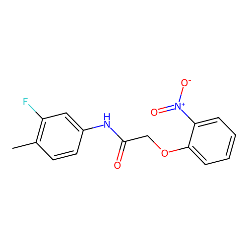 N-(3-fluoro-4-methylphenyl)-2-(2-nitrophenoxy)acetamide structure