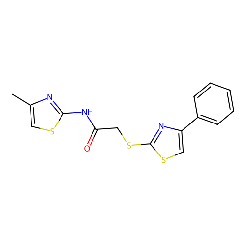 N-(4-methyl-1,3-thiazol-2-yl)-2-[(4-phenyl-1,3-thiazol-2-yl)sulfanyl]acetamide structure